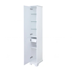 Elegant White Floor Column Cabinet Aquaton Elen Model 1A228603EN01L1