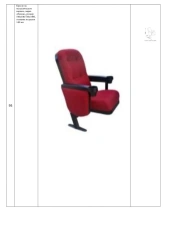 Metal Frame Chair "Beijing" for Auditoriums, Size: 540x640/720x1000, Cushion Thickness: 140mm