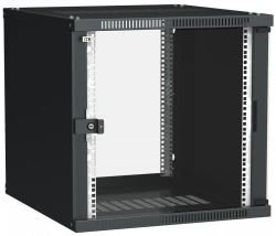 LINEA WE 12U Wall-Mounted Cabinet 550x350mm with Glass Door Black