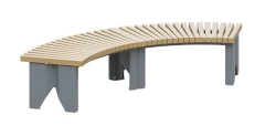 Radius Bench for Outdoor Recreational Areas - Romana 302.44.00