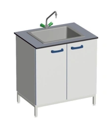 Wooden Sink Table with Waterproof MDF and Single Bowl - Model CMO