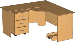 Corner Desk with Cabinet and CPU Cart Model STpu