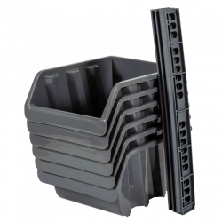 Medium Tray Set for Fasteners with Mounting Bar (6 pcs)