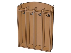 Clothing Rack Model No.1 "Moydodyr" with 4 Compartments/SHD28