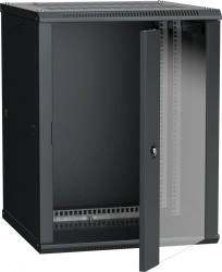 LINEA W 15U Wall-Mounted Cabinet 600x600 mm with Glass Door, RAL9005