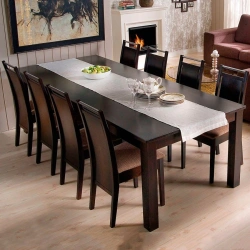 Dining Table with Elevated Surface for Comfortable Meals, Yuginterm Furniture