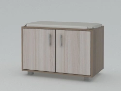 Two-Door Shoe Cabinet with Lower Drawer by Bashkir Furniture Factory