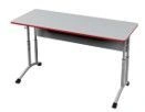 Two-Seat School Desk with Perforated Screen and Adjustable Desktop Angle
