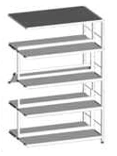 Two-Sided Metal Rack with 4 Shelves - 880x570x1452 mm