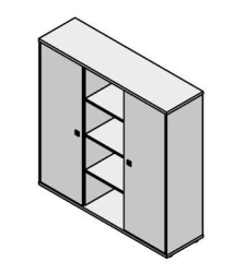 Wooden Office Sliding Wardrobe - "Rio Base" Furniture Set