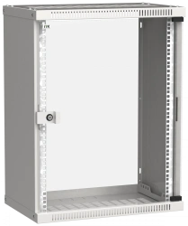 LINEA WE 19" Wall-Mounted Cabinet 15U 550x350mm Glass Door Gray