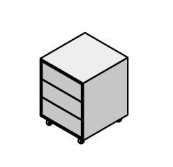 Mobile Office Cabinet, "Glass.Go" Furniture Set