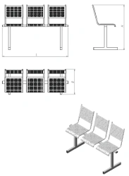 Perforated Metal Section with Three Seats - SP.KV.3 Series