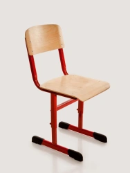 Adjustable Student Chair with Oval Tube Frame - Plywood Seat and Backrest