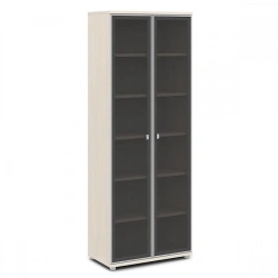 Wooden Archive Cabinet with Glass Doors