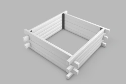 Square Planter with Cross Vertical Lamellae - Polymer Sand Composite
