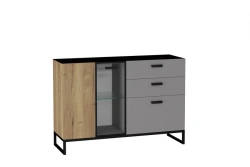 Essen LD.681110.000 Modern 1300 Drawer Chest (Gray Slate / Halifax Tobacco Oak)