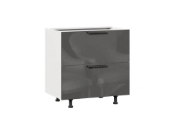Anthracite Facade Kit for Kitchen Cabinet 800 with 2 Drawers (Glossy) - LD.279150.000