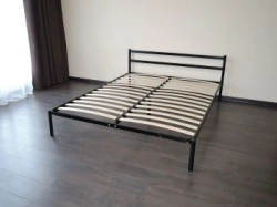 Durable Metal Bed Frame with Birch Slats