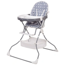 Polini Kids 252 Stars High Chair for Feeding, Grey-White, Art. 0002135-16