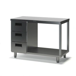 Stainless Steel Work Table SVD-1 with Drawers, No Bumper