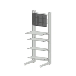 Adjustable Monitor Stand with Shelves - Workstation 600x660x1730 mm
