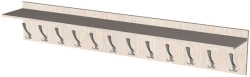 12-Hook Coat Rack with PVC Edge 1800x266x300 16mm