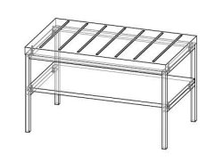 Metal Suitcase Stand with Shelf, Model A06.2