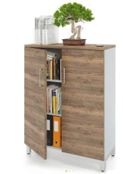 ZAMM Wardrobe with 3 Shelves and 2 Doors on Metal Frame