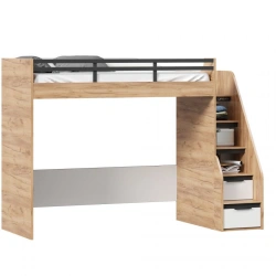 Urban Loft Bed Left (Golden Oak/White) Model LD.528250.000