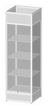 Aluminum Display Cabinet 600x500x2000 with Adjustable Shelves