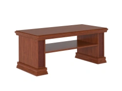 Classic Coffee Table with Crocodile Embossed Leather Accents, Art. PRT206
