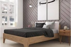 Wooden Beds for Adults with Elegant Headboard