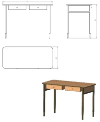Adjustable Children's Desk with Two Pull-Out Drawers (Model DST.R.2.Y.2)