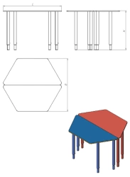 Adjustable Height Children's Trapezoidal Table (DST.TR.R Series)