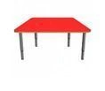Trapezoidal Table with Metal Frame and Laminate Top