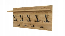Wall-Mounted Coat Rack - Durable MDF with Metal Hooks