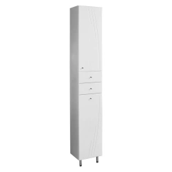 Aquaton Minima M Floor Cabinet with Linen Basket Right White