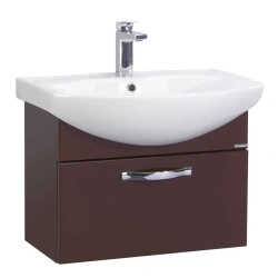 Aquaton Aria 65 Dark Brown Wall-Mounted Vanity with Drawer
