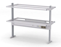 Laboratory Service Overhead Unit with Shelves and LED Lighting