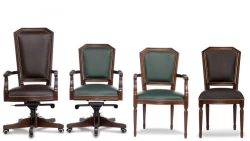 Venice Chair - Eco-leather, Wood Armrests, Multi-block Mechanism