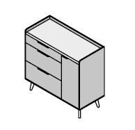 Wooden Office Sideboard Furniture Set "Remo