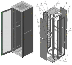 19" Floor-Standing Telecommunications Cabinet SHP-P-48U-600x600-CC