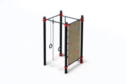 Multi-functional Gym Set with Rope, Rings, Swedish Wall, and Climbing Wall