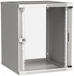 LINEA WE 15U Wall-Mounted Cabinet with Glass Door, 600x650mm, Gray