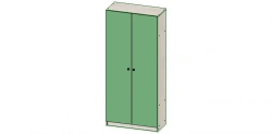 Clothes Cabinet with Doors and Removable Shelves, Model No. 003/2019