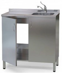 Stainless Steel Sink Cabinet AISI 304 Model KSm/nj 3-01.1 m-10/s