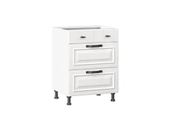 Luxurious White Kitchen Cabinet with 3 Drawers, Model LД.270190.000