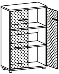 Document Cabinet with Glass Doors 9305 Brooklyn Series