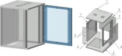 Wall-Mounted Telecommunication Cabinet 19" Model ШТ-С-18U-600x800-МГ